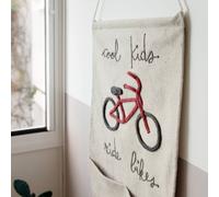 Poche Murale Suspendue Cool Kids Ride Bikes Naturel, Gris Foncé, Rouge Fon TU