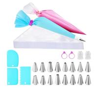 Poches à douille et | Douilles de décoration de pâtisserie | Poches à douille anti-éclatement avec 3 raclettes, 2 coupleurs et 2 attaches | Pour pâtisserie, cupcakes, biscuits, desserts,