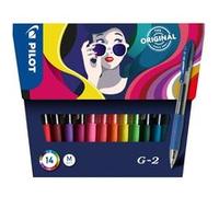 Stylo roller Pilot G2 rétractable pointe 0,7 mm - Pochette de 14