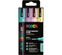 Pochette 4 marqueurs POSCA - PC5M - Couleurs douces - Pointe moyenne