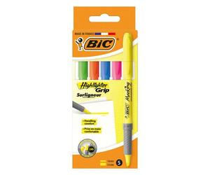 Pochette 5 Surligneurs Brightliner Bic pointe biseautée