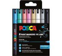 Pochette 8 Marqueurs Posca - Pc1mr - Couleurs Métalliques - Pointe Extra Fine - 0,7mm