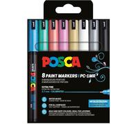 Pochette 8 marqueurs POSCA - PC1MR - Couleurs métalliques - Pointe extra fine - 0,7mm