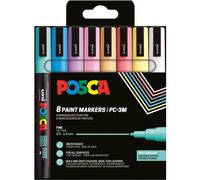 Pochette 8 Marqueurs Posca - Pc3m - Couleurs Douces - Pointe Fine - 0,9-1,3mm