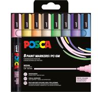 Pochette 8 marqueurs POSCA - PC5M - Couleurs pastel - Pointe moyenne