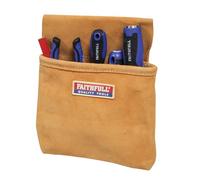 Pochette à Clous Faithfull à Une Poche - Pochette à Outils avec Passant pour Ceinture séparée pour charpentiers, couvreurs et menuisiers - Beige
