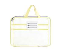 Pochette à documents en maille avec fermeture éclair pour bureau/école | Pochette en maille nylon durable et transparente pour organiser parfaitement les dossiers des étudiants Jaune