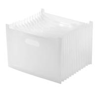 Pochette à Documents Multicouche Extensible 13 Compartiments A4 Blanche | Plastique Léger et Portable, Poches Multiples pour Tickets et Matériaux, Usage Bureau et Travail