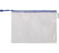 Pochette à fermeture éclair PVC bleu A4 330x240mm UE=5x8 pièces