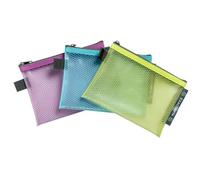 Pochette à fermeture éclaire en plastique souple Pop'N Co - Couleurs assorties