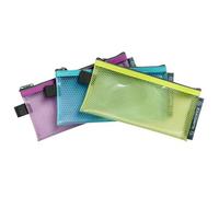 Pochette à fermeture éclaire en plastique souple Pop'N Co - Couleurs assorties