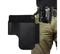 Pochette à outils d'électricien, pochette rétro multifonction en cuir pour homme, pour cutter stylo, lampe de poche, amélioration de la maison, construction, plombier, travail du bois, récolte