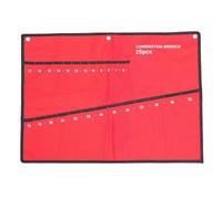 Pochette à Outils en Tissu Rouge, Rouleau de Rangement pour Clés | Capacité 25 Pièces, Liens Intégrés et Rabat Pliant, pour Établi, Chariot et Accès Ordonné