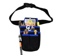 Pochette à Outils Organisateur, 25 X 13cm Pochette D'électricien Professionnel, Tissu Oxford Très Résistant, Sac de Ceinture de Jardin, Sac de Ceinture de Stockage de Matériel pour Plombiers (Bleu)