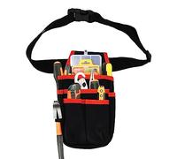 Pochette à Outils Organisateur, 25 X 13cm Pochette D'électricien Professionnel, Tissu Oxford Très Résistant, Sac de Ceinture de Jardin, Sac de Ceinture de Stockage de Matériel pour Plombiers (Rouge)