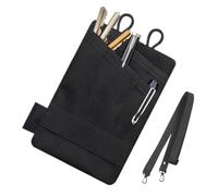 Pochette à outils portable avec fermeture éclair et bandoulière, Noir | Organiseur de poche pour homme - Petit outil, carte, pièces de monnaie, clés, travail, voyage