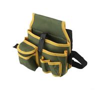 Pochette à outils pratique avec design haute capacité pour outils à main courants et fournitures de marquage dans des environnements professionnels (vert + jaune)