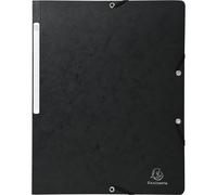 Pochette à rabats A4 en carton manille 355 g/m², noire, lot de 50 pièces