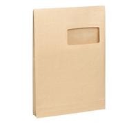 Pochette à soufflets 3 cm kraft brun armé 229 x 324 mm Bruneau 120 g avec fenêtre 50 x 105 mm - Boîte de 50 - Pochettes à soufflets kraft armé - Bruneau