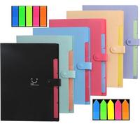 Pochette A4 extensible, lot de 6, organiseur à 5 compartiments, grand format, pour le bureau, l'école ou la maison