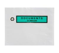 Pochette adhésive porte-document "documents ci-inclus" 162 x 120 mm - Boîte de 250