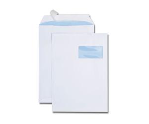 Pochette blanche 229 x 324 (C4) 100g avec fenêtre 50 x 100 - Boite de 250