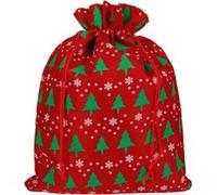 Pochette Cadeau Christmas Trees 30 cm x 40 cm rouge One Size