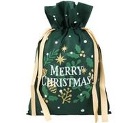 Pochette Cadeau Merry Christmas 30 cm x 45 cm vert One Size