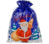 Pochette Cadeau Merry Christmas 38 cm x 51 cm bleu One Size