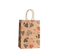 Pochette Cadeau Sacs en papier kraft avec poignée, sachets de bonbons et biscuits, dragées mariage, décorations fête(702-3)