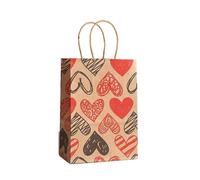 Pochette Cadeau Sacs en papier kraft avec poignée, sachets de bonbons et biscuits, dragées mariage, décorations fête(702-1)
