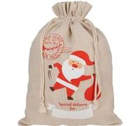 Pochette Cadeau Santa Claus 30 cm x 40 cm nature One Size