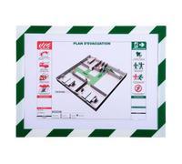 Pochette d'affichage magnétique de sécurité A4 - Blanc/vert