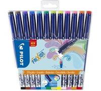 PILOT - Lot de 12 FriXion Fineliner - Feutre d'Écriture Effaçable à Encre Thermosensible - 12 Couleurs - Pointe Moyenne