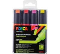 Pochette de 4 marqueurs Posca PC-8K | pointe large biseautée