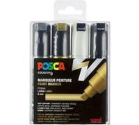 Posca Marqueur à pigment PC-8K Pointe large biseautée Étui de 4