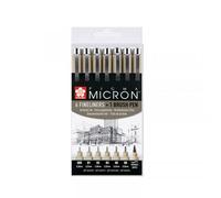 Pochette De 6 Feutres Calibrés + 1 Gratuit Pigma Micron Sakura