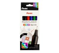 Pentel S40 Pointliner Lot de 6 stylos à pointe fine avec encre colorée, ligne de 0,4 mm, couleurs assorties