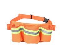 Pochette de Ceinture Orange avec Bandes Réfléchissantes | Toile Oxford, Ceinture Large et Épaisse Réglable, Poches Latérales en Mesh, Usage Extérieur