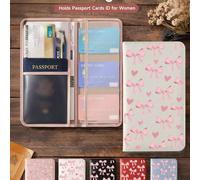 Pochette de rangement multifonctionnelle avec design nœud rose, convenant pour la voiture et l'usage quotidien. Peut ranger le permis de conduire, l'assurance, le passeport et diverses cartes. Cette p