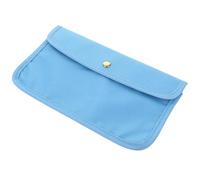Pochette de Rangement pour Masque, Portable, Légère, pour Garçon et Filles | Doublure PVC, Effet Lin Imitation, Nettoyage Facile, Bleu, Usage Écoles et Bureaux