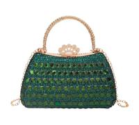 Pochette de soirée à paillettes avec serrure à couronne amovible | Sac à main en diamant avec sangle de chaîne amovible à paillettes étincelantes pour fête, bal, mariage, banquet