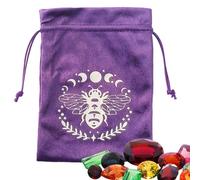 Pochette de tarot avec cordon de serrage | Pochette de tarot en velours, porte-cartes souple, accessoires multifonctionnels, sacs à bijoux Oracle Cards pour fête de Noël, Ztd03-violet, Reportez-vous à