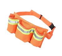Pochette de Travail à Outils Oxford avec Bandes Réfléchissantes | Ceinture Réglable, Poches Latérales en Maille Élastique, Compartiments Multiples, pour Entretien Extérieur