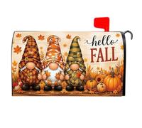 Pochette décorative pour boîte aux lettres standard, automne | Couverture de personnage avec breloque saisonnière sur le trottoir