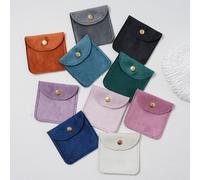 Pochette d'emballage de bijoux en velours, 10 pièces, sac à bouton-pression, bagues, boucles d'oreilles, Bracelet, collier, rangement, pochettes cadeaux chics pour fête de mariage Dark green