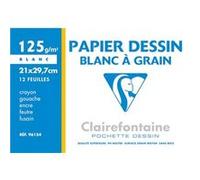 Clairefontaine Dessin à Grain pochette 12F A4 125g