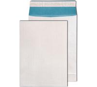 Pochette d'expédition MAILmedia à soufflets B4, renforcée, blanche/bleue