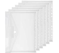 Pochette Document A4, Samione 20Pcs Pochettes Classeur en Plastique, Imperméable 11 Trous Pochettes Perforées Transparentes Haute-résistance pour Documents A4
