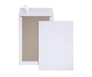 Pochette dos carton kraft blanc 120 g GPV sans fenêtre - Boîte de 25